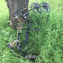 Archery Camo Compound Bow Kit 20-70Lbs Right Handed Hunting With Arrows Set