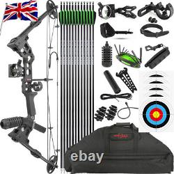 Archery Compound Bow Bag 12X Arrow Set 20-70lb Adjustable Bow Tip Hunting 320FPS