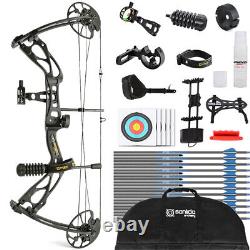 Archery Compound Bow Bag Arrows Set 0-60lbs Adjustable Sight Adult Child Hunting