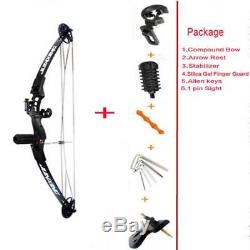 Archery Compound Bow Right Handed 38'' Adult Adjust Hunting Bow Set 25-45 Lbs