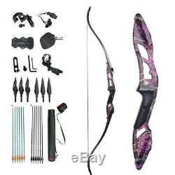 Archery Recurve Bow 30lb Takedown Hunting Arrows Right Handed Adult Set Beginner
