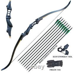 Archery Recurve Bow Limb Set Arrows Hunting Outdoor Sport Mixed Carbon Arrow Kit