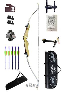 Archery Recurve Bow with wood handle Kit 1 Adult 66 bow right hand