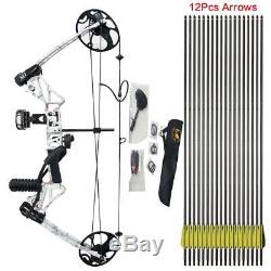 Archery White Compound Bbow And Arrows Adjsutable Hunting USA Limbs Right Handed