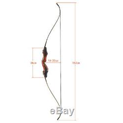 Archery Wooden Riser Takedown Recurve Bow & Arrows Set RH Hunting 30-50lb Target