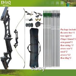 Archery set 57 Takedown Recurve Bow Kit Longbow Right Hand Hunting Arrow Target
