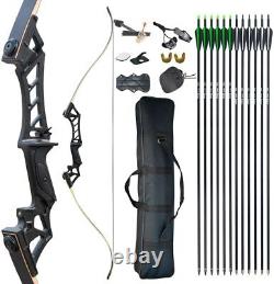 Archery set 57 Takedown Recurve Bow Kit Longbow Right Hand Hunting Arrow Target