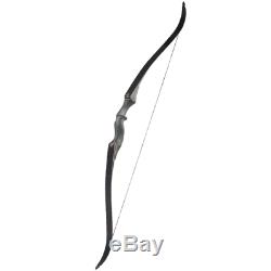 Black 30-50lb Archery 60 Recurve Bow Longbow Hunting Right Hand Shooting Target