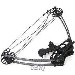 Black 50lbs Triangle Compound Bow Archery Hunting Right Left Hand Bow 260 fps