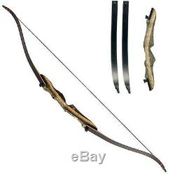 Black Hunter 62 Archery Takedown Recurve Bow 50lbs Right Hand Hunting Practice