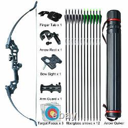 Bow Archery Takedown Recurve Bow Set Hunting Longbow Target Right Hand Shooting