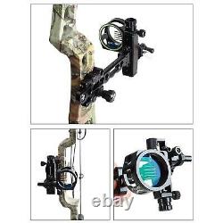 Bow Sight 5 Pin Micro Adjusting Hunting Archery Compound Bow Aim LED Light Right
