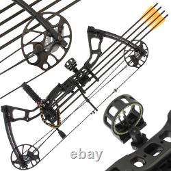 Compound Archery Bow 15-70lb Adjustable Draw Power Hunting Practice Anglo Arms