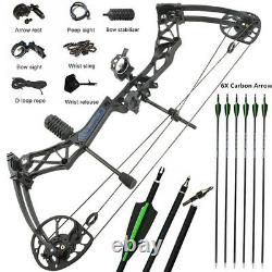 Compound Bow Arrows Set 50-70lbs Adjustable Aluminum Archery Hunting IBO 320FPS