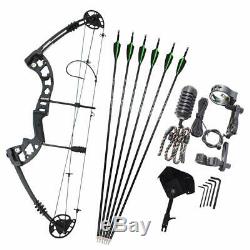 Compound Bow Carbon Arrows Set 30-55lbs Adjustable Archery Shooting Hunting