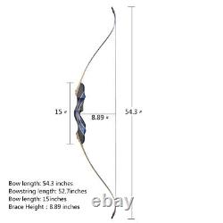 D&Q 40lb 54 Archery Takedown Recurve Bow Kit 12x Arrows Adult Right Hand Sport