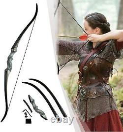 D&Q 50lbs 60 Archery Right Hand Hunting Longbow Takedown Recurve Bow Set UK