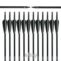 D&Q Archery Recurve Bows Sets 45lbs Hunting 57'' Right Hand 12 Carbon Arrows