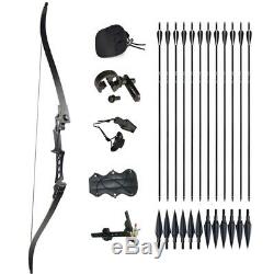 D&Q Archery Recurve Bows Takedown Hunting Right Hand Carbon Arrows 400 Adult Set