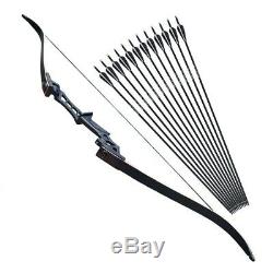 D&Q Archery Takedown Recurve Bow Hunting Right Hand Fiberglass Arrows Set Adult