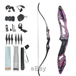 D&Q Recurve Bow Arrow Set Takedown 30 35 40 45 50lbs Right Handed Hunting Target