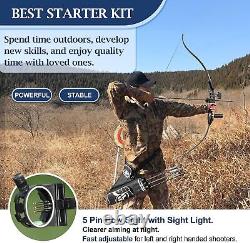 D&Q Takedown Recurve Bow and Arrow Set Adult Kit Archery Hunting 50LB, Black