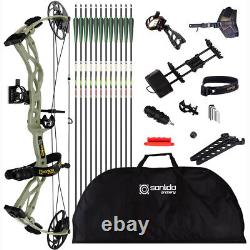 Dragon X9 Hunting Compound Bow Kit 0-70lbs Carbon Arrows Adult Archery Package