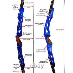 ILF 68'' Archery Recurve Bow Takedown 18-44lbs 25'' Riser RH LH Hunting Shooting