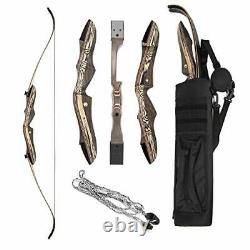 JEKOSEN Eagle Eye Wooden Takedown Archery Recurve Bow 62 Hunting Bow- Includ