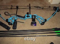 JUNXING Compound Bow + Carbon Arrows Set 30-55lbs Adjustable Right hand+ EXTRAS
