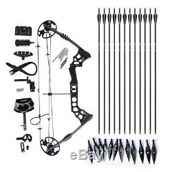 JUNXING M120 Archery Compound Bows Hunting Right Handed Set Carbon Arrows Points