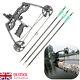 Mini Compound Bow Arrow Set 40lbs Fishing Hunting Shooting Archery Right Hand