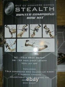 Petron Stealth Hunter Adults Compound Bow Kit. Brand New. Draw Weight 50-75 Lbs