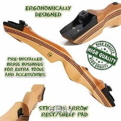 RECURVE TAKEDOWN Bow & Arrow Hunting Bow 15lb Draw Rest Stringer Tool REAL WOOD