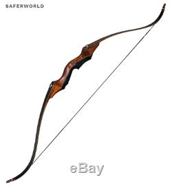 Recurve Bow Archery Handmade Traditional Longbow Hunting Wood Draw Right Hand Lb