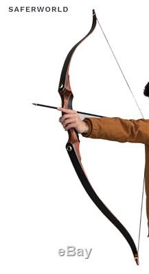 Recurve Bow Archery Handmade Traditional Longbow Hunting Wood Draw Right Hand Lb