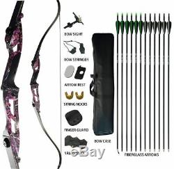 Recurve Bow Set Takedown Archery Hunting Right Handed 54 Arrows Package
