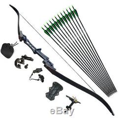 Recurve Riser Limbs Bows 70LBS Archery Sets 57 Takedown Hunting & Fiberglass