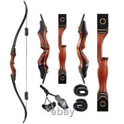 TOPARCHERY 60 Archery Hunting Takedown Recurve Bow Wooden Riser Longbow Target