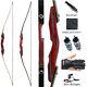 TOPARCHERY 64 Takedown American Hunting Long Bow Recurve Bow 25-50LBS