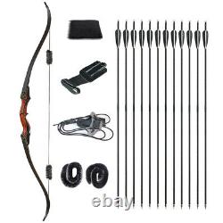 TOPARCHERY Archery 60 Take Down Hunting Recurve Bow & 12x Carbon Arrows Set