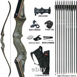 Takedown Recurve Bow Hunting Right Hand Outdoor Practice 30-60LBS Bow Accessary