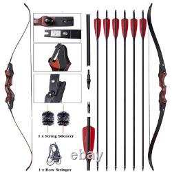 Toparchery Archery 58 ILF Recurve Bow + 6x Carbon Arrows for RH Hunting Target