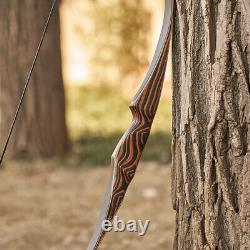 Traditional 54 Archery Wooden Recurve Bow Longbow 20-70lbs Handmade Bow Hunting