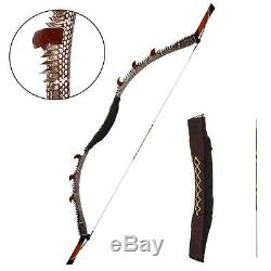 Traditional 57 Recurve Bow Hunting Archery Longbow 35-55lbs Left Right Hand Bow
