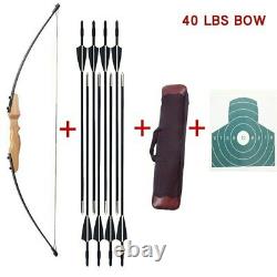 Traditional Archery Mongolian Horsebow 40# Hunting Recurve Bow Wooden Arrows Set
