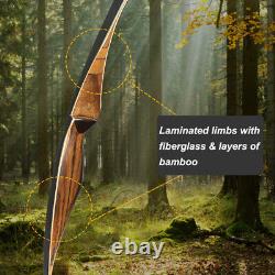 Traditional Handmade 54 Wooden Longbow Hunting Recurve Bow 20-35lbs Right Hand