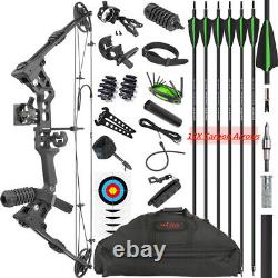 X8 Archery Compound Bow Bag Arrows Set 20-70lb Adjustable Tip Bow Hunting 320FPS